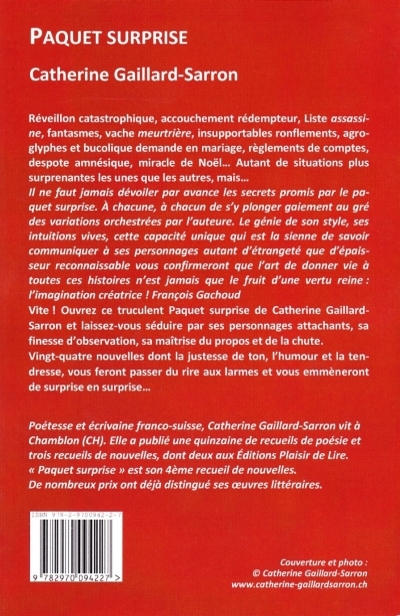 Paquet surprise, 24 nouvelles contemporaines,Catherine Gaillard-Sarron 2014