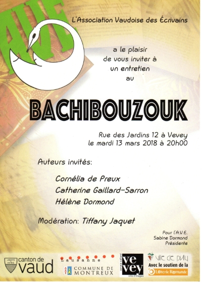 Lecture AVE au Bachibouzouk à Vevey le 13.3.18