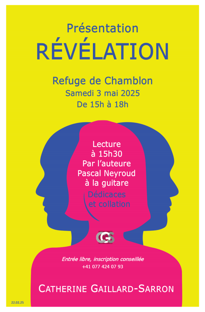 Affiche Essai romancé Révélation, Catherine Gaillard-Sarron